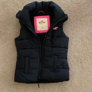 Hollister Navy puffer vest XS